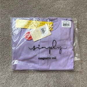 Simply Magnetic Me Organic Cotton Onesie in Lavendar Latte. NWT. 12-18 months